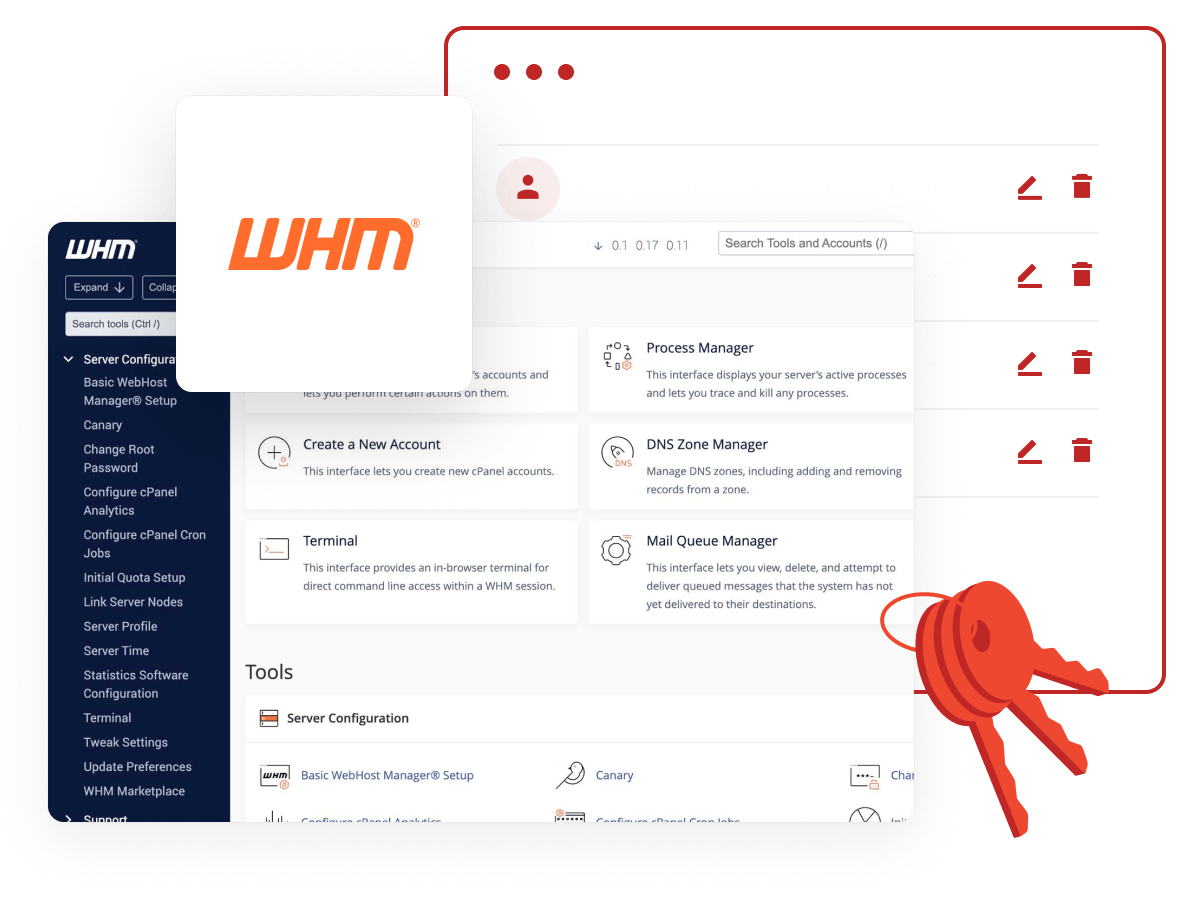 Reseller Hosting - Control customer accounts via WHM control panel